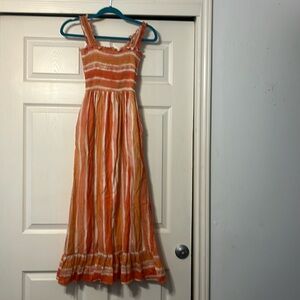 Orange stripe maxi dress